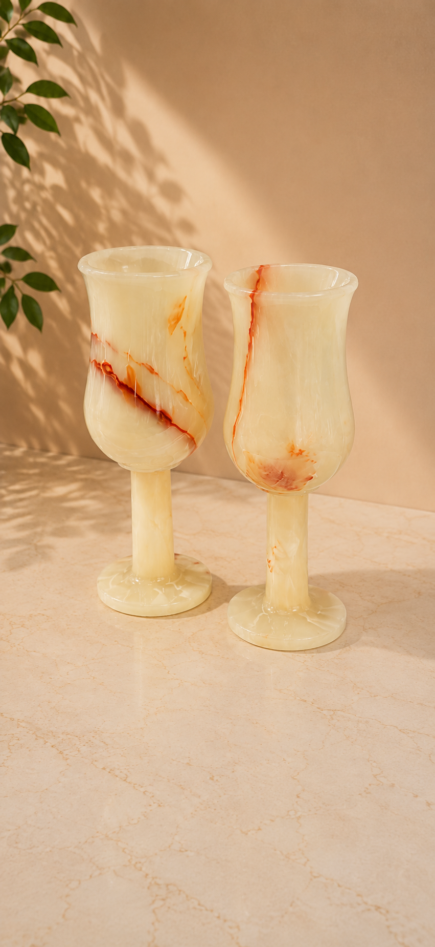 Handcrafted Onyx Marble Champagne Glass – Premium Natural Stone Drinkware (8" H x 3" W)
