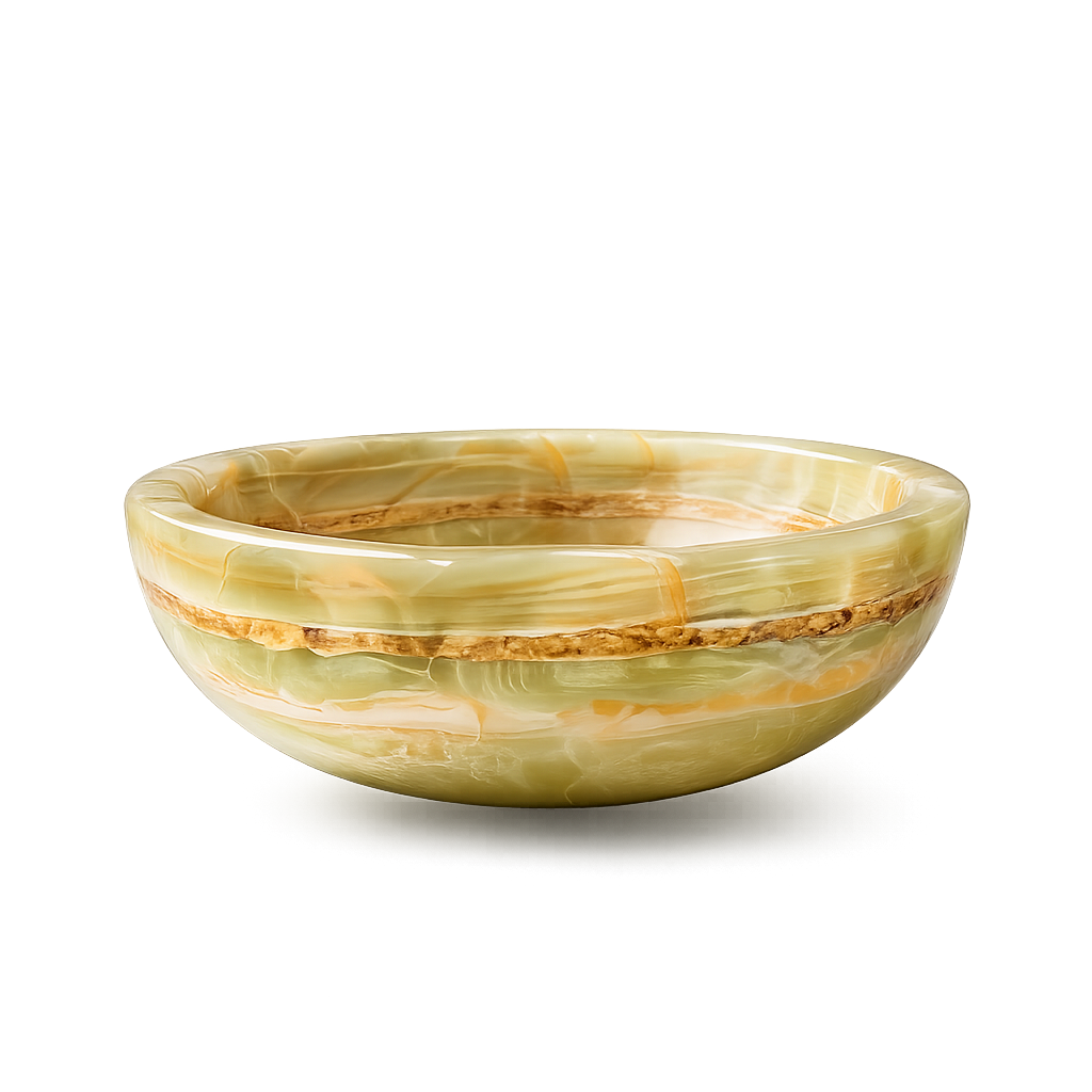 Handcrafted Natural Onyx Marble Vessel Sink – Luxury Bathroom Vanity Basin, 16" x 16" x 6"