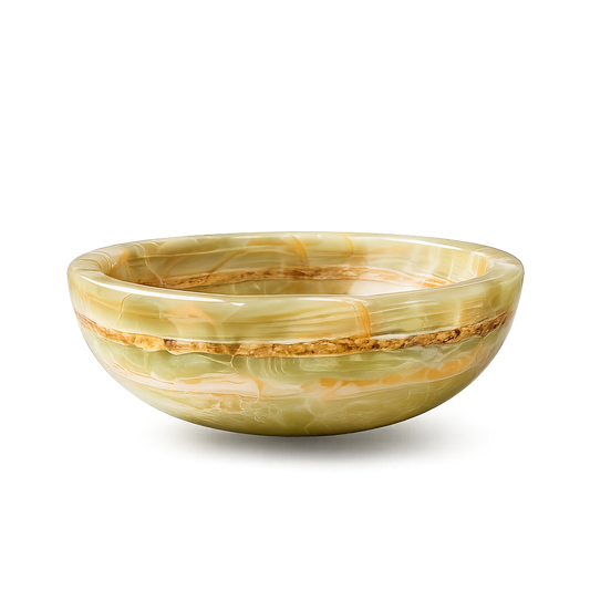 Handcrafted Natural Onyx Marble Vessel Sink – Luxury Bathroom Vanity Basin, 16" x 16" x 6"