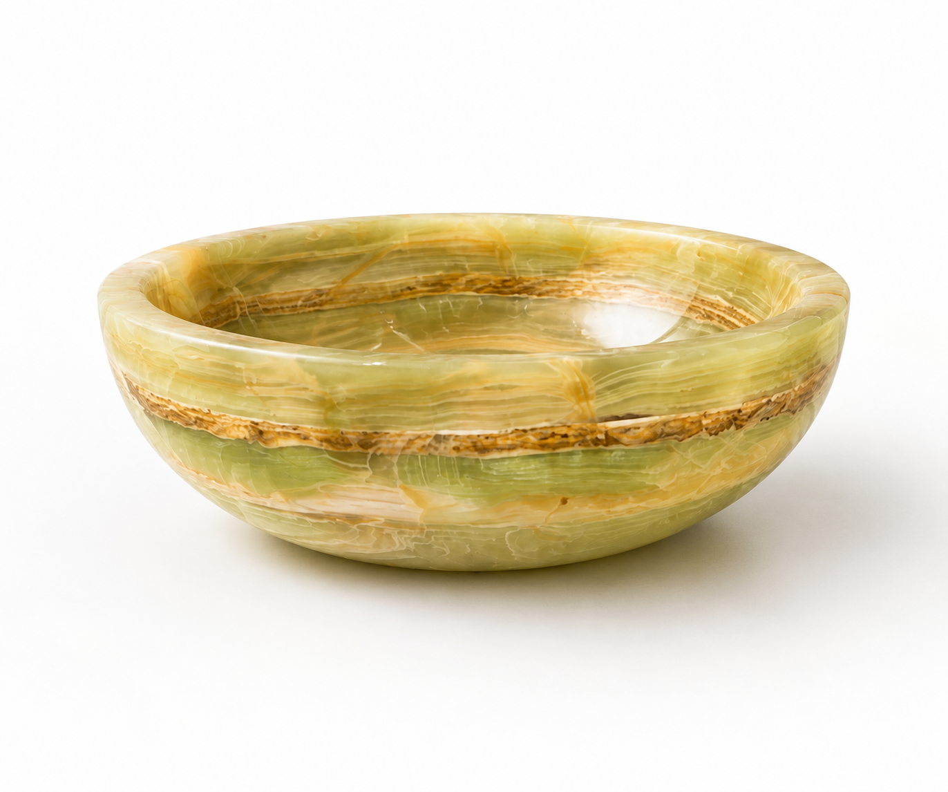 Handcrafted Natural Onyx Marble Vessel Sink – Luxury Bathroom Vanity Basin, 16" x 16" x 6"